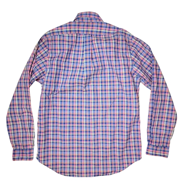 Ralph Lauren Pink & Blue Multicolor Plaid Button Down Shirt M - Picture 3 of 6